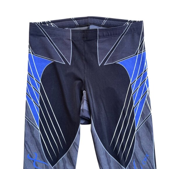 🏃‍♂️ CW-X Stabilyx Running Leggings L Blue Black Compression Spandex - Picture 3 of 9